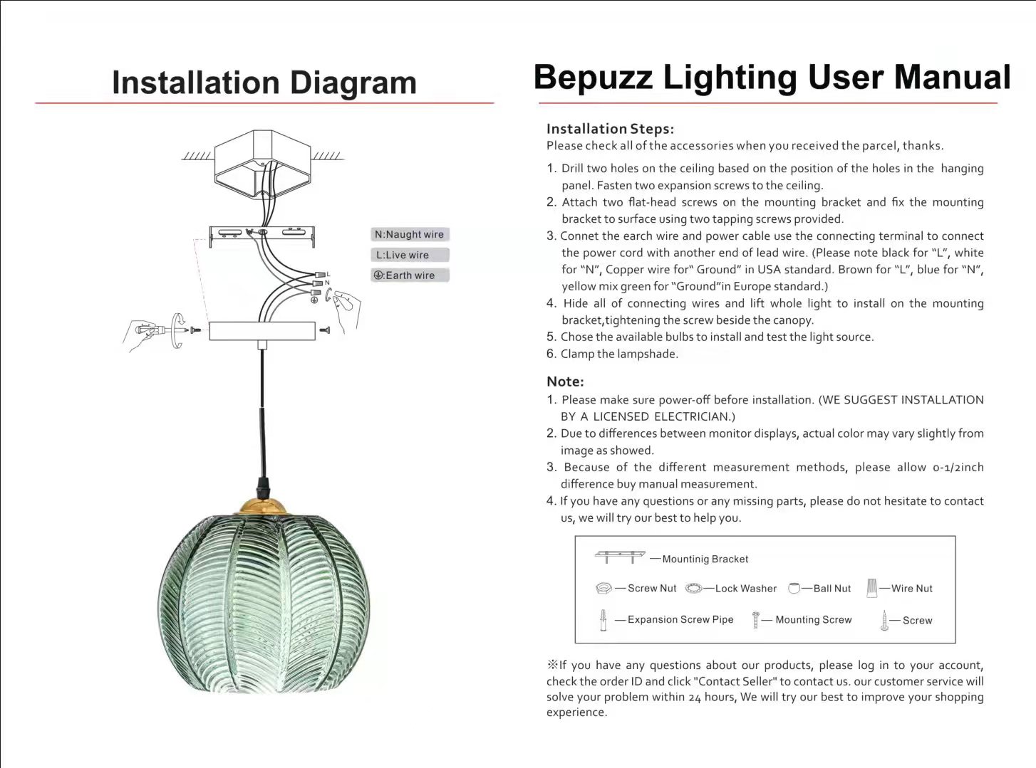 Luxury Bedroom Lamp Decor Luminaire Nordic Modern Leaf Glass Pendant Light(WH-GP-172)