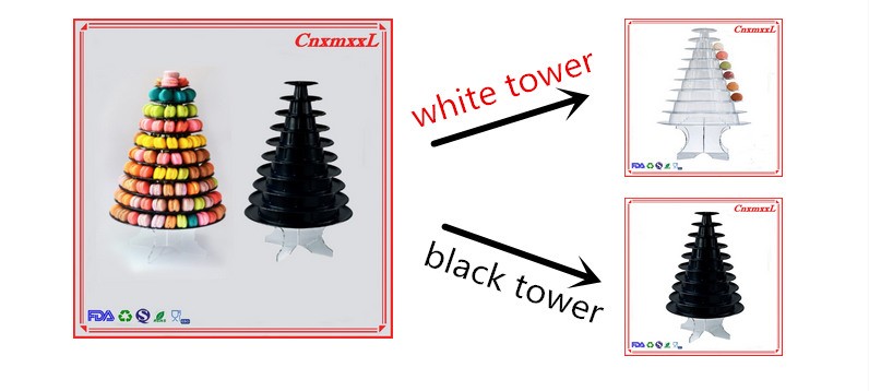 Stackable Plastic Macaron Packaging Christmas Tree 6 Tier Macaron Stand