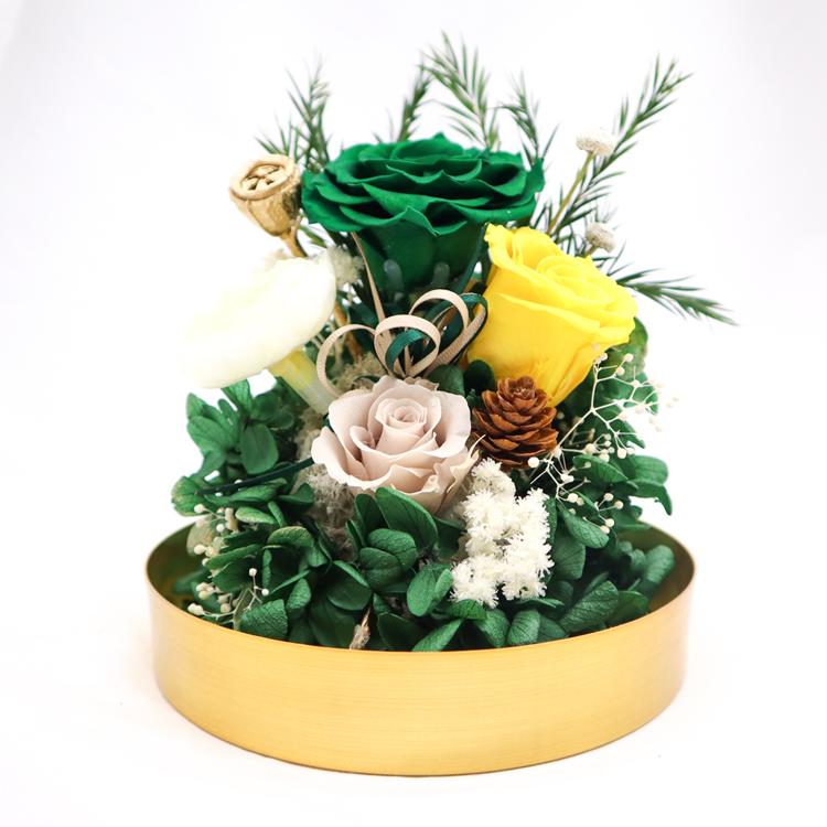 100% Real Rose Flower In Glass Dome With No Maintenance Required