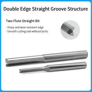 2 Edged Cutter Straight Tool End Mill Straight Router Bit 2 Flute Straight End
