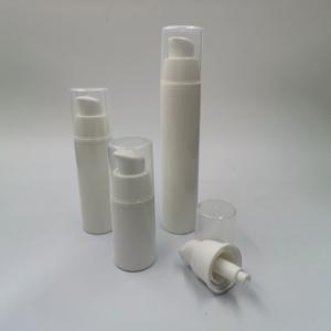 China 15ml 30ml 50ml white body overcap plastic PP China manufacturer round dispenser airless pump bottle cosmetic on sale