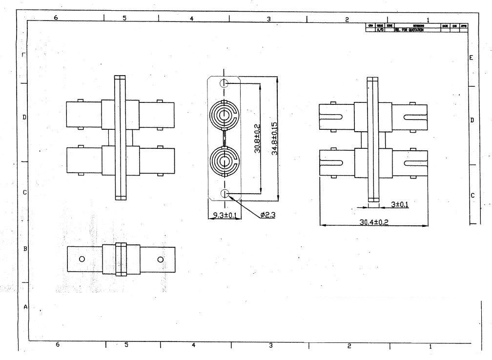 Metal ST DX Rectangle Single Mode UPC Fiber Optic Coupler