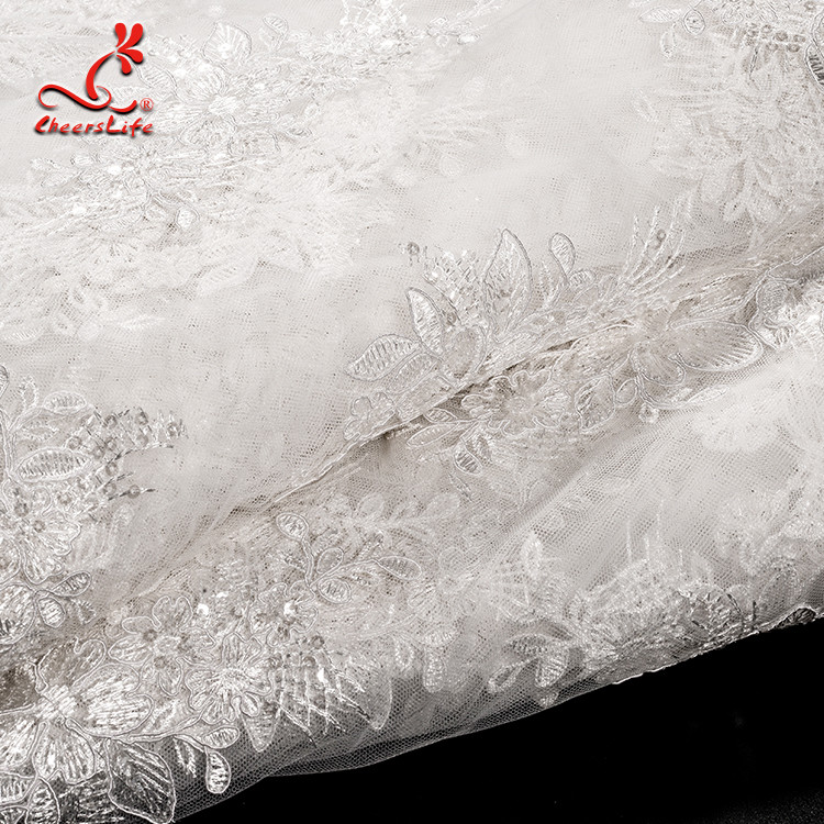 3D Floral Stretch Wedding Bridal Embroidered Tulle Lace Fabric By The Yard