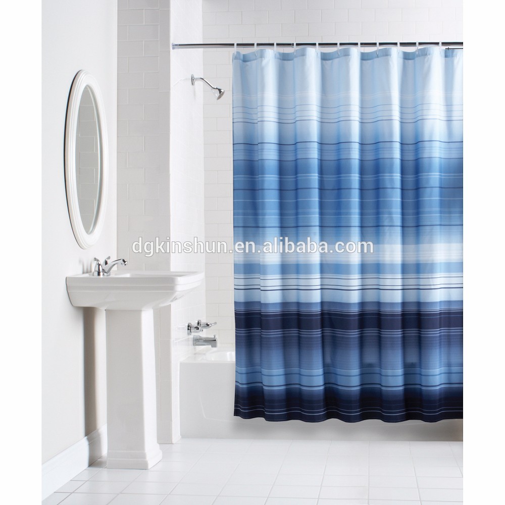 Mildew resistant shower curtain with matching window curtain shower curtain