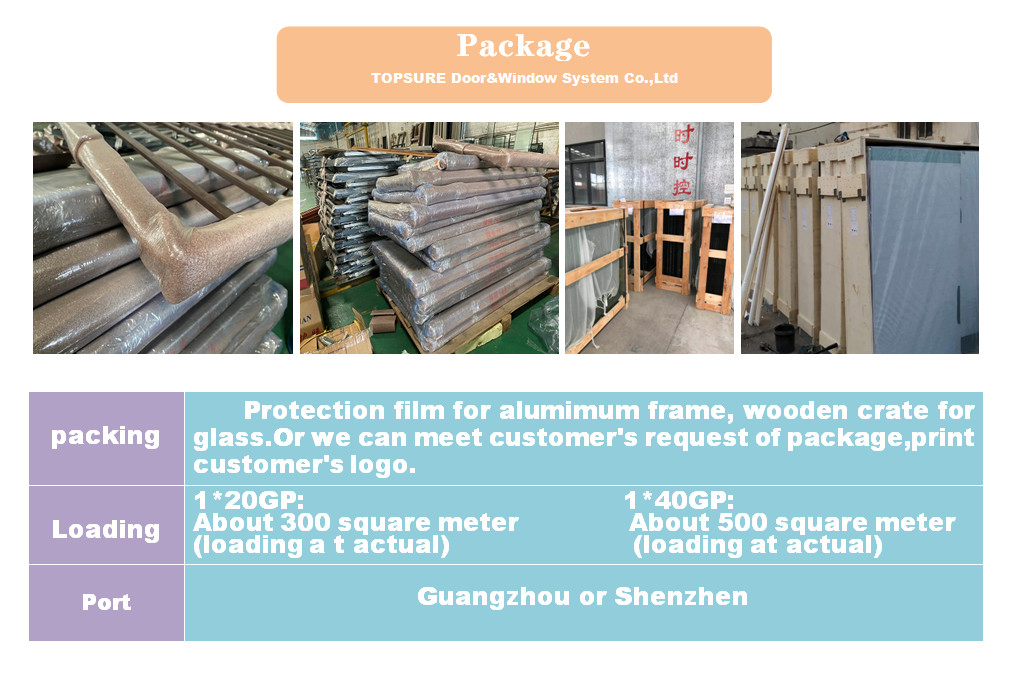 TOPSURE Tinted 900mm Aluminum Horizontal Sliding Windows