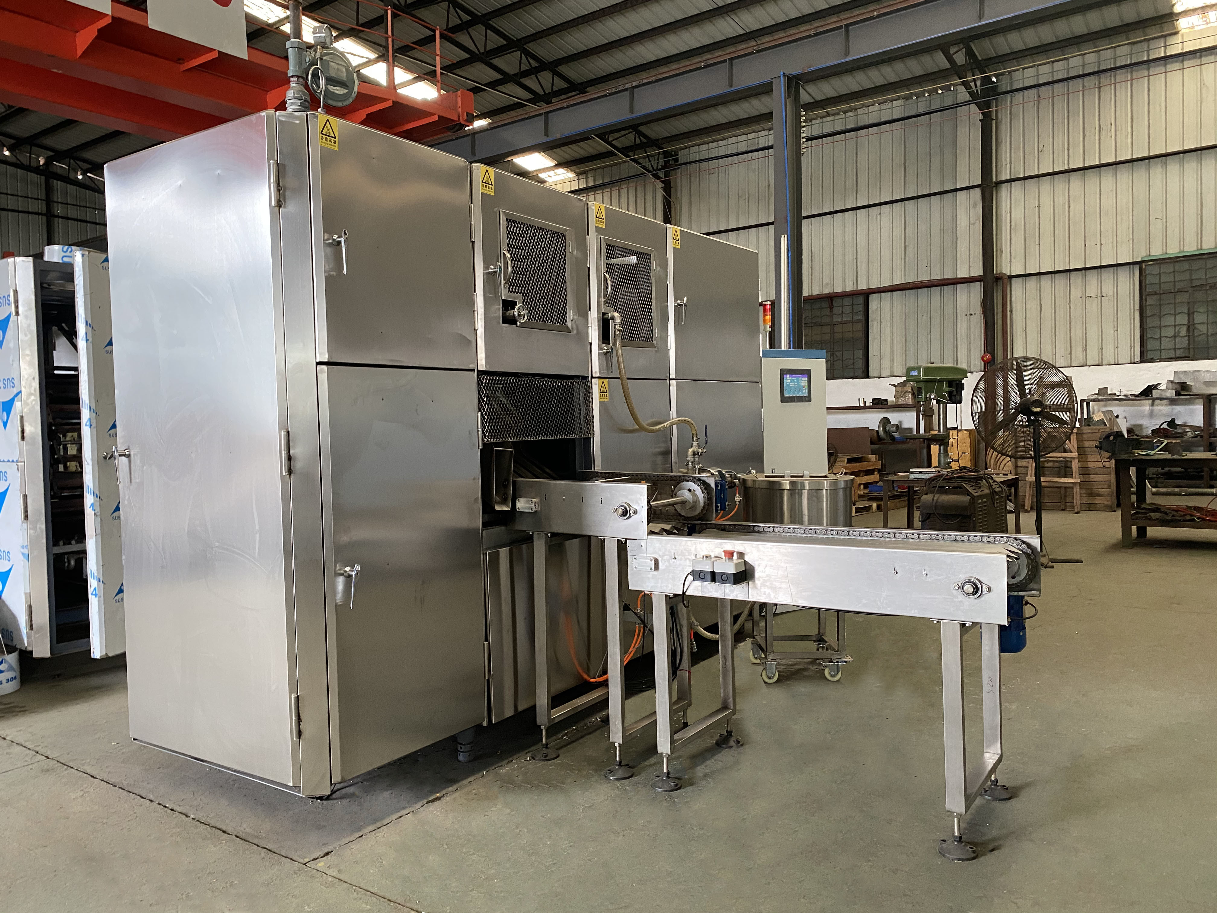 Full Automatic Waffle Cone Making Machine Steel Structure Space Saving