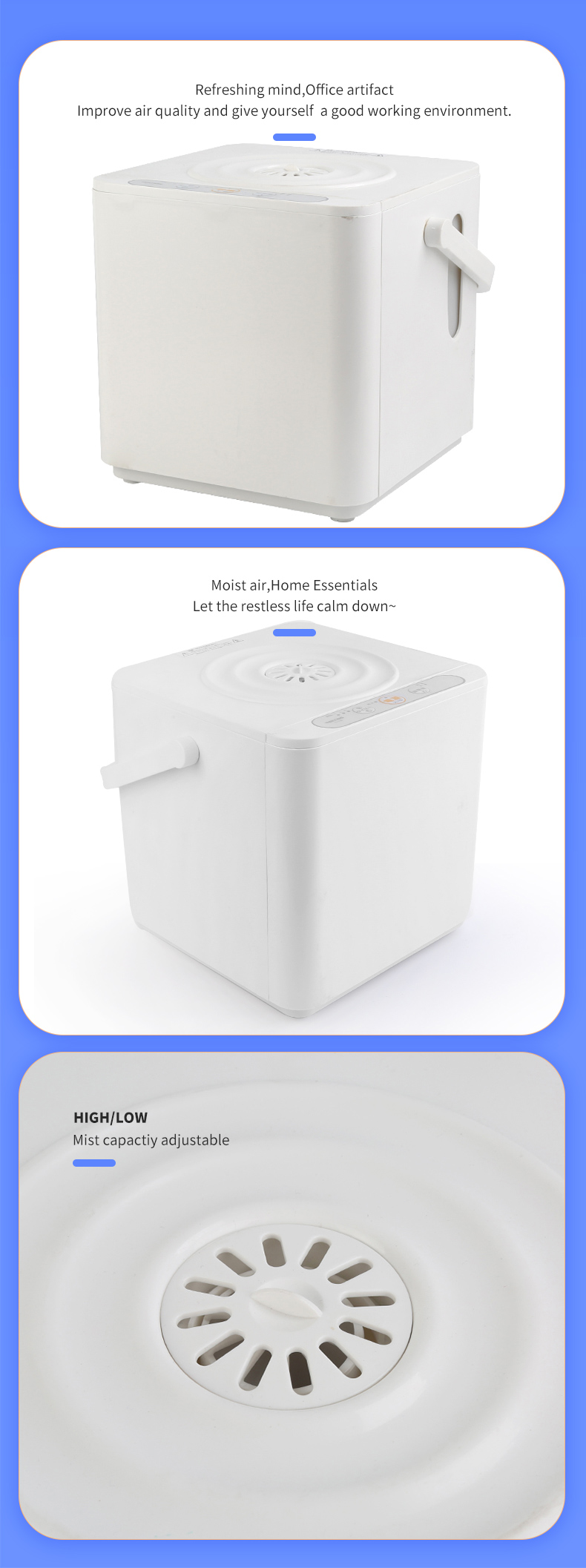 24H Timer 380W Warm Mist Humidifier 400ML/H With Over Heating Protection