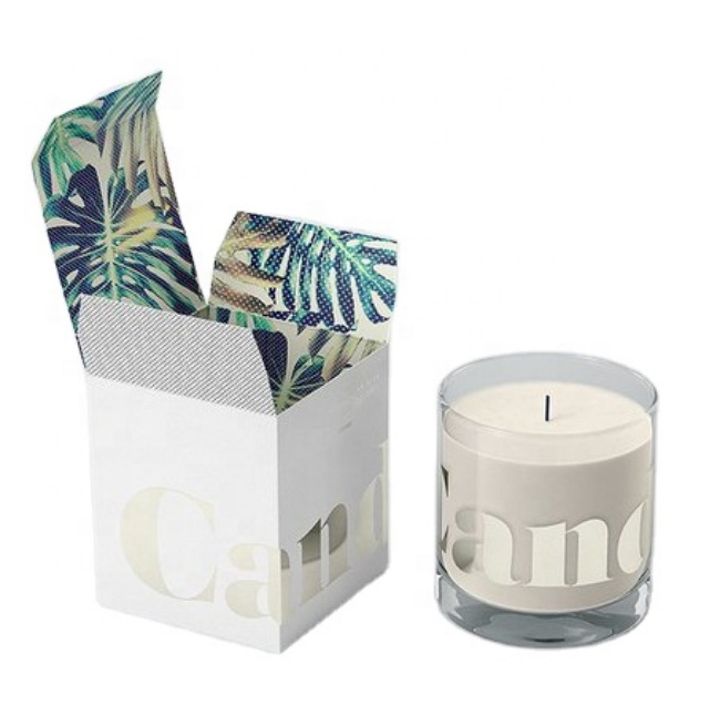 Black custom Candle BGoxes Flat for Custom Printing Elegant Candle Jar Packaging Box