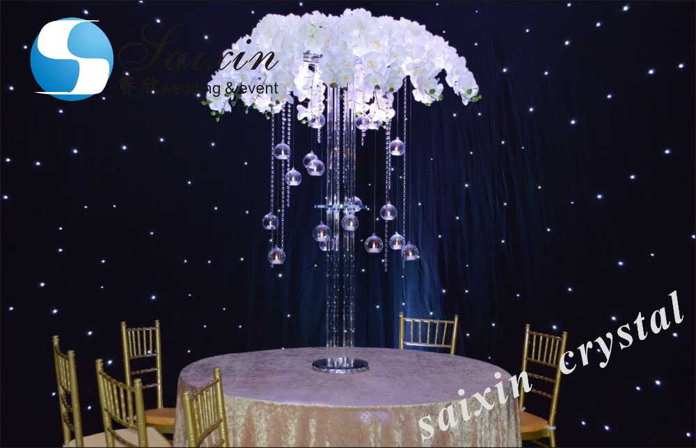 ZT-325L Saixin Gorgeous 18 arms Crystal candelabra flower stand for wedding centerpiece