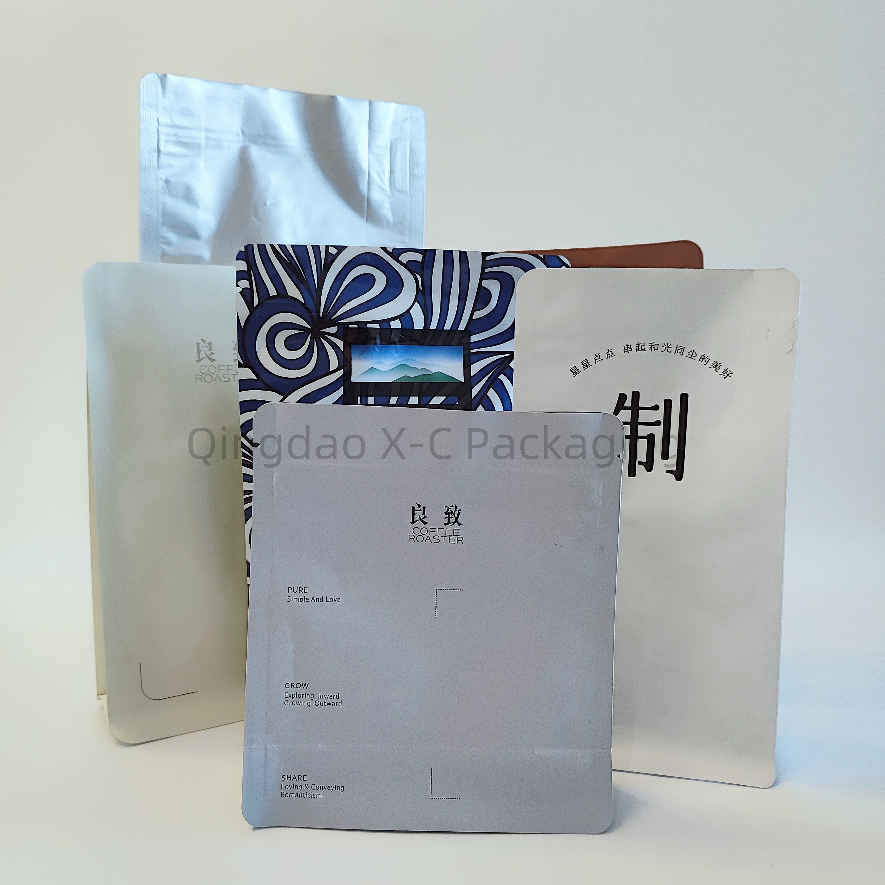 Flexible 8 Side Seal Stand Up Pouch Bags Flat Square Bottom Heat Seal Resealable OEM