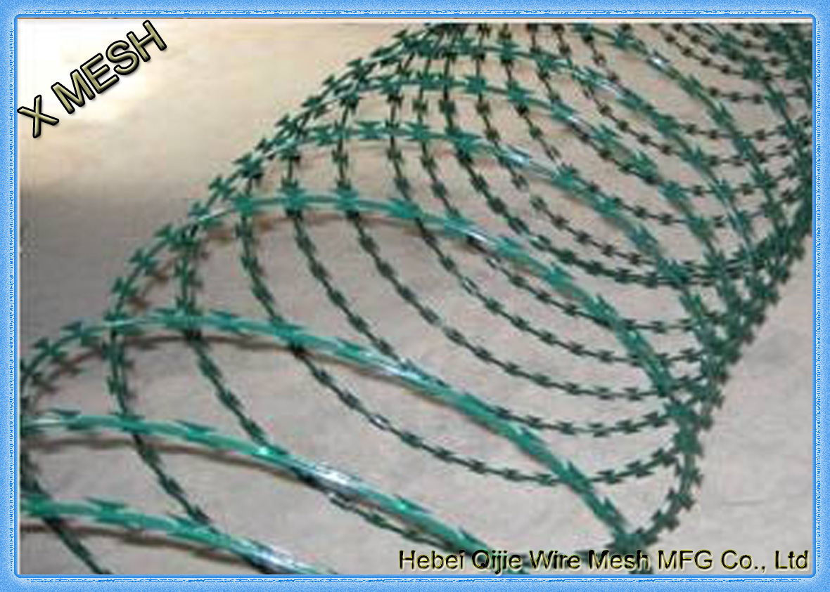 PVC coated concertina razor wire