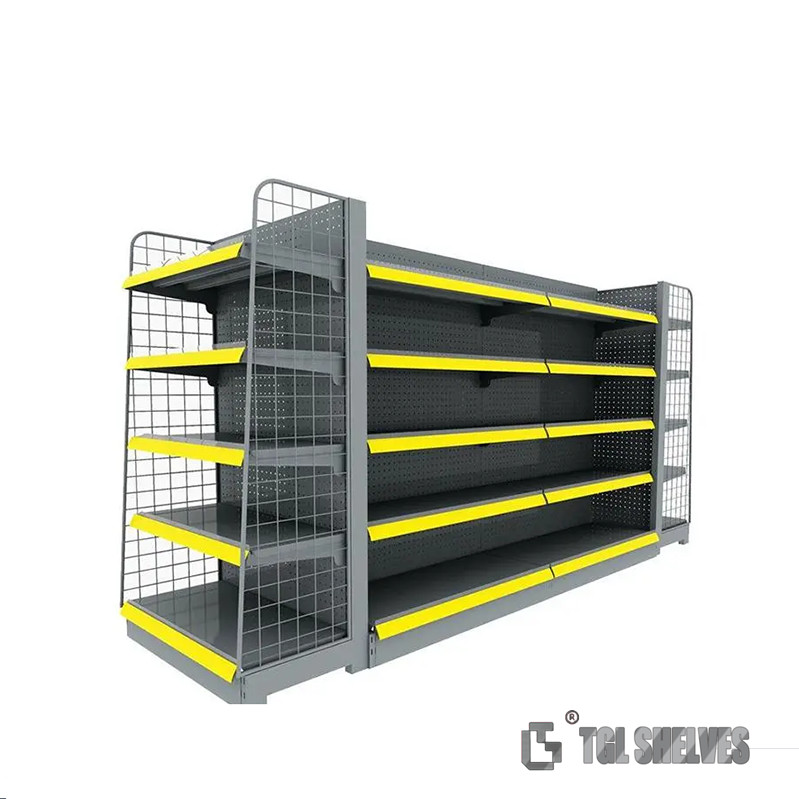 Economical Convenience Store Display Shelves Gondola Display