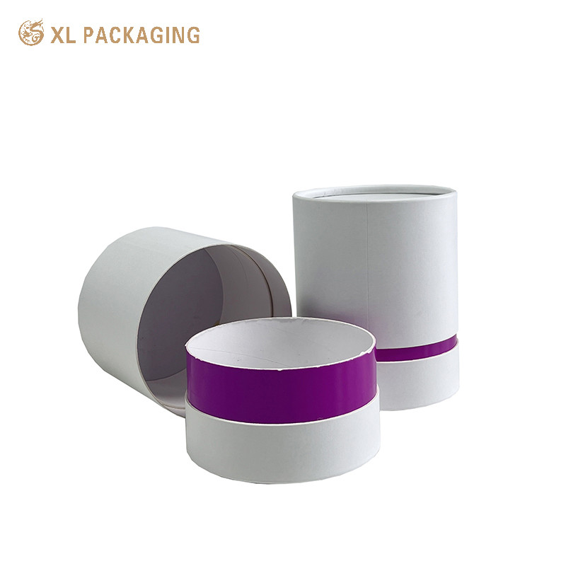 Custom Logo Cylinder Round Candle Paper Tube Packaging Box White Candle Paper Box