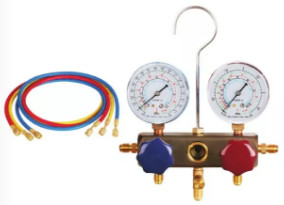 134A environmental protection Paper carton Gauge set with straight quick connector 2196 pipe pressure 600PSI-3000PSI