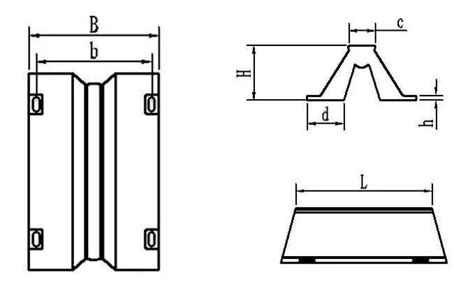 Marine Customizable V Type Dock Rubber Fender Good Shear Resistance