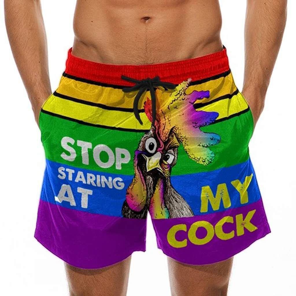 OEM Service Custom Printed Beach Pants Polyester Swim Trunks Quick Dry For Men