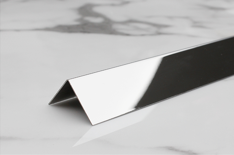L Shaped Tile Edge Trim Color PVD Coated Rose Blonde Finish Stainless Steel