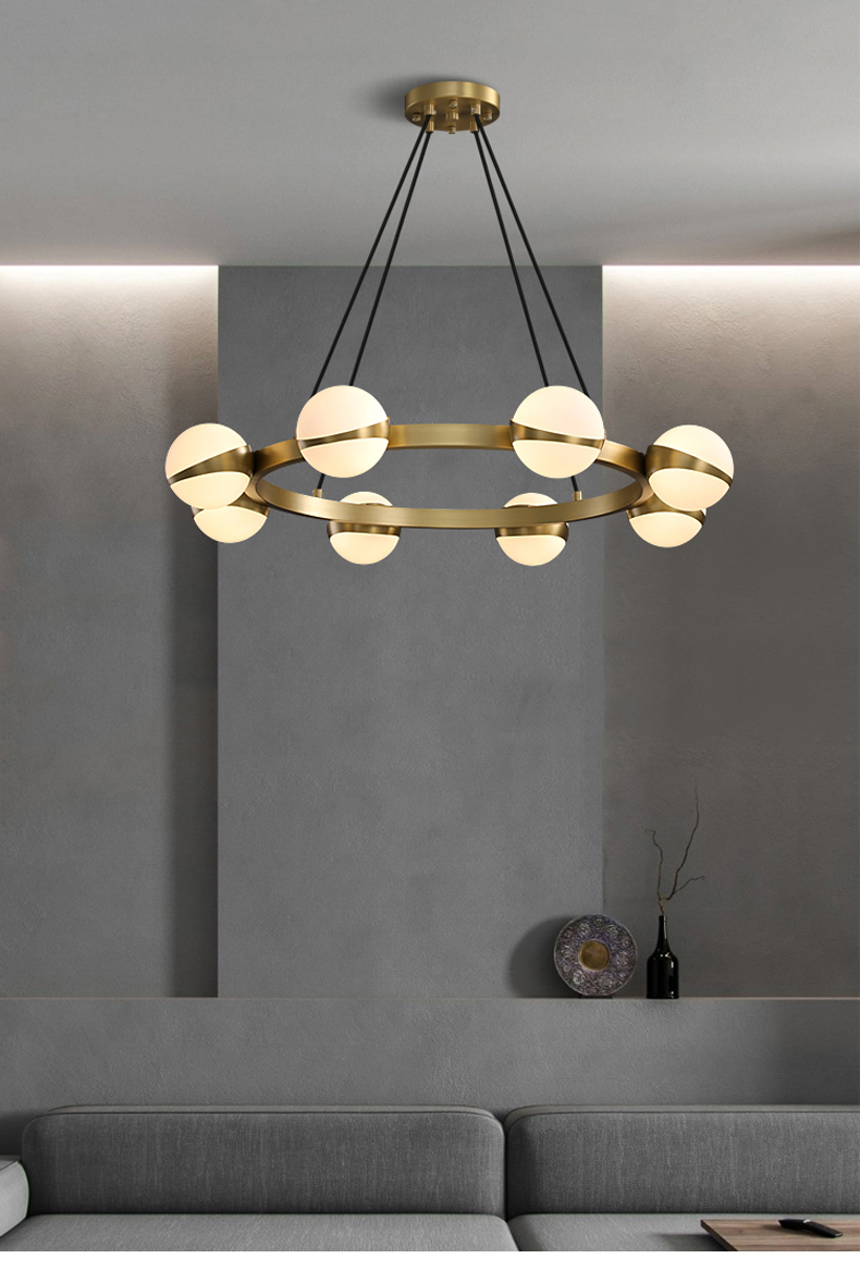 Modern living Room Copper Chandelier Lamp Luxury Bedroom Chandelier Lighting(WH-MI-460)