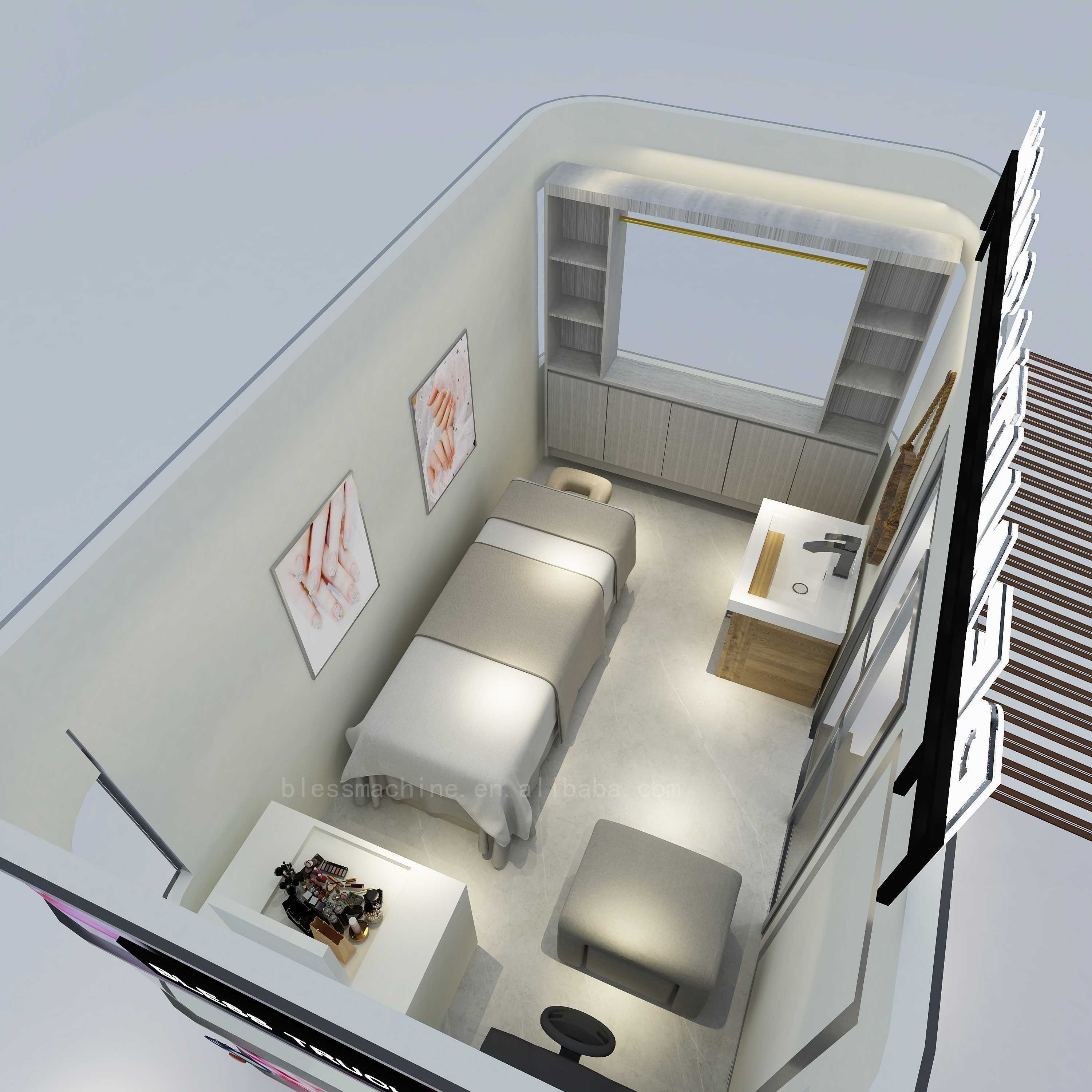 Mobile Salon in Technology with 4 Wheels and L420.00cm*W180.00cm*H230.00cm Dimensions