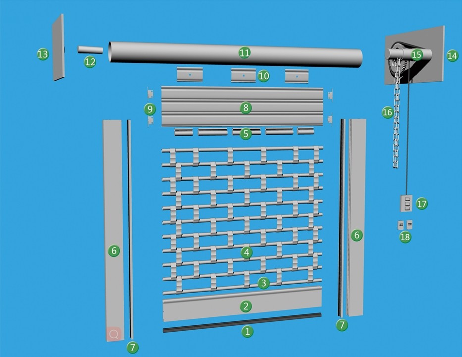 Aluminum Security Rolling Grilles Doors Powder Coating For Garage / Warehouse