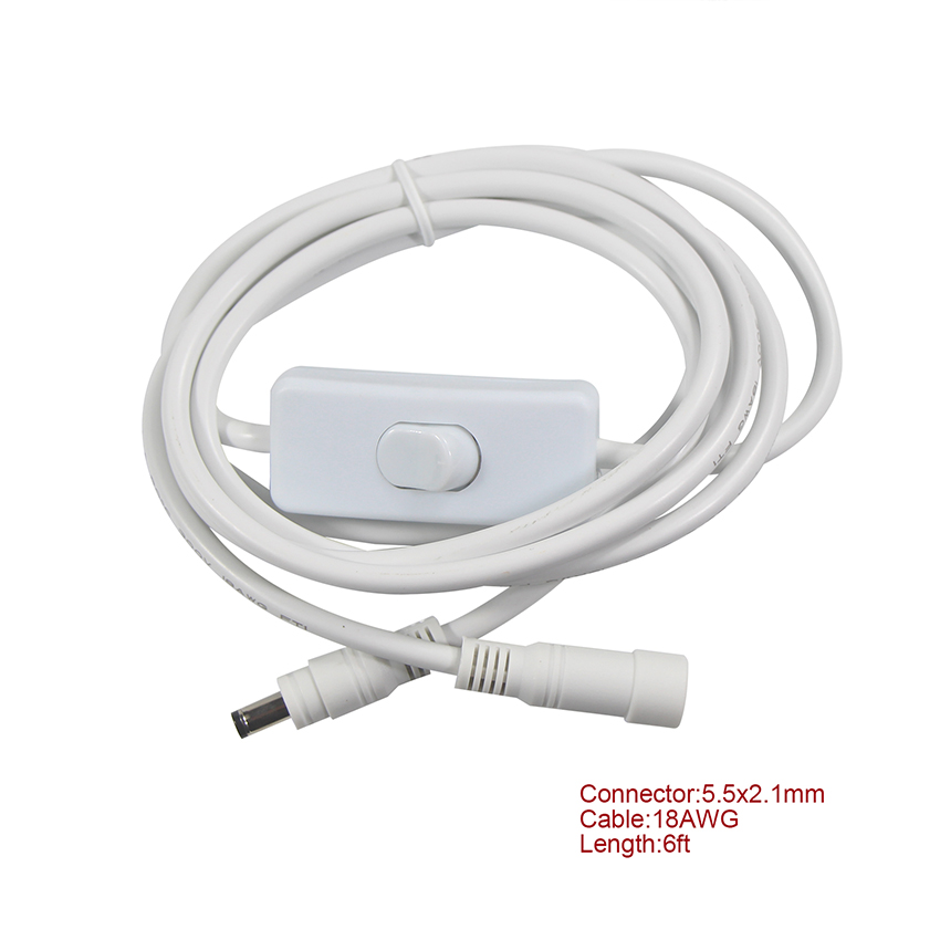 Customizable Male To Female DC Power Cable With Jack Socket Connector
