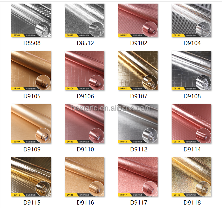 PVC Removable Gold Metallic Wallpaper Aluminum Gold Foil Wallpaper