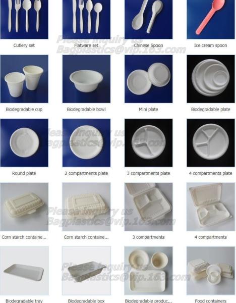 spoon, folk, knife, tray, disposable plate, deli tray, biodegradable breakfast