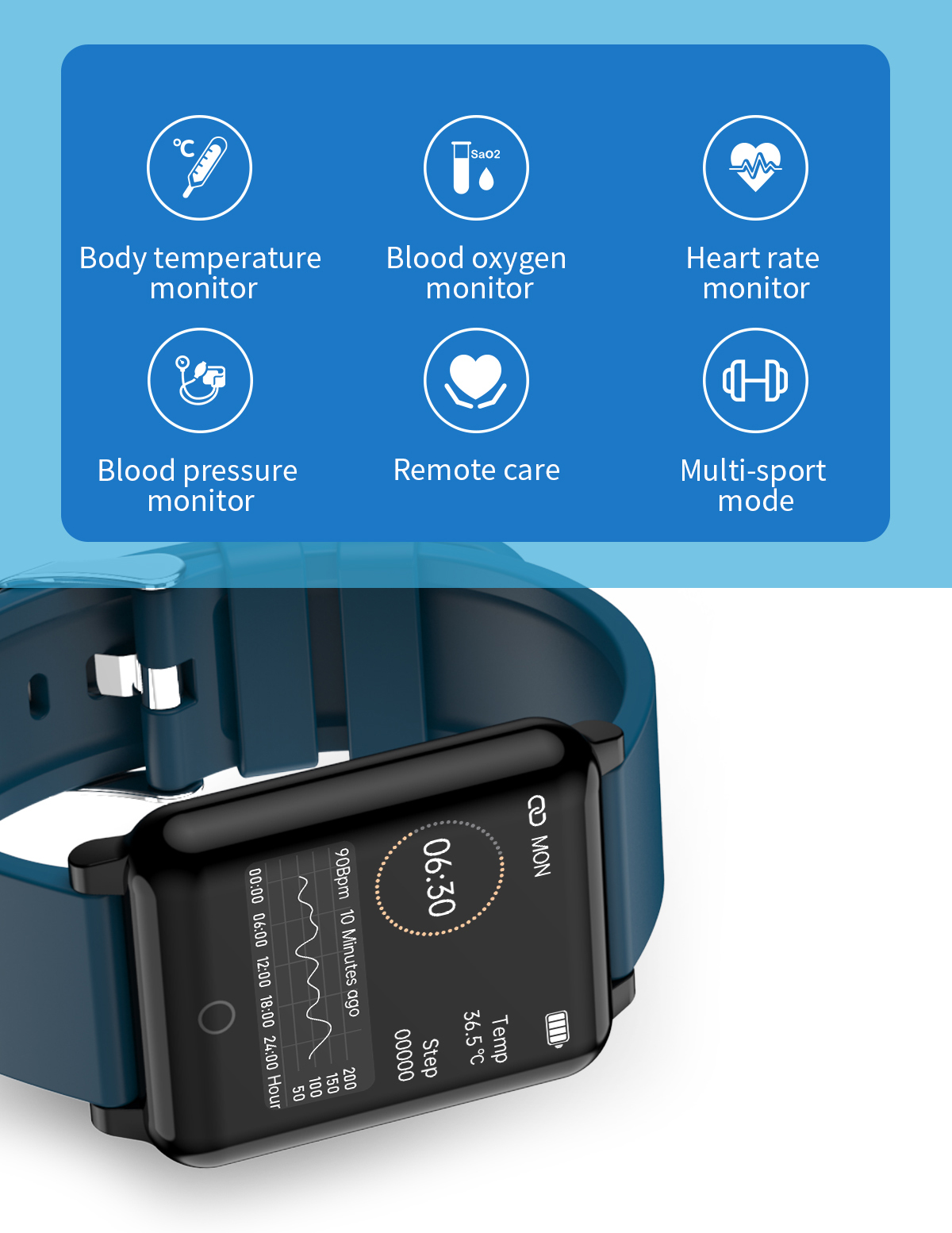 Magnetic Metal Watch Band F52 Accurate Temperature Measurement Smartwatch