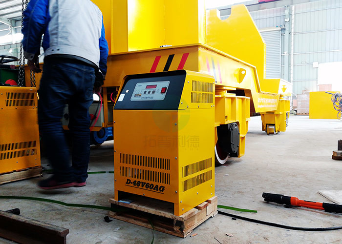 Steel Industry Automatic Transfer Carriage Rail Guided Powered Trolley With Rollers