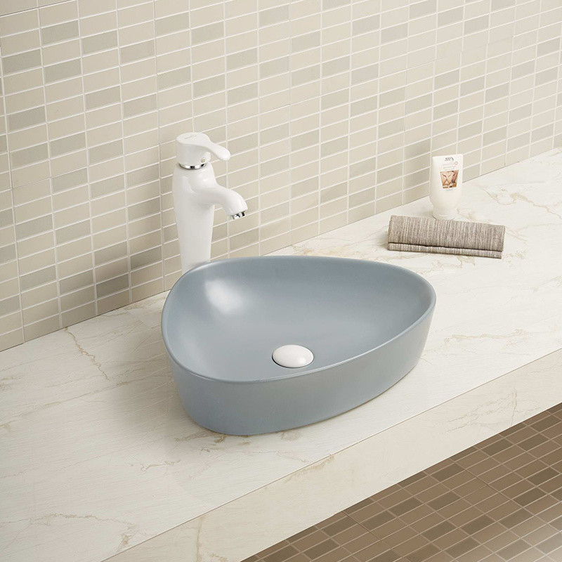 Low Water Absorption Counter Top Bathroom Sink Green Color Irregular Basin