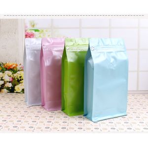 Stand up Flat Bottom Aluminum Foil/Kraft Paper Printed Coffee Plastic Valve Bags