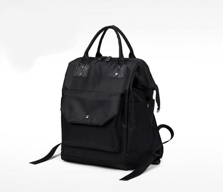 Luxury Black Polyester Kids Diaper Bag , Insulation Travel Baby Nappy Bags