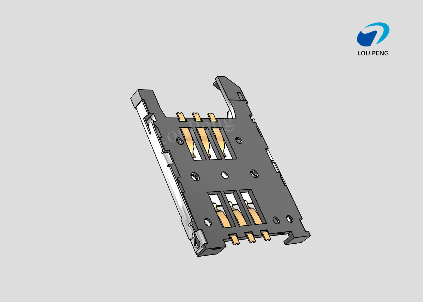 SIM Connectors, SIM Card Connectors, 2FF mini SIM Compatible Card, 6 Position, 2.54mm [.1in] Centerline,SMT