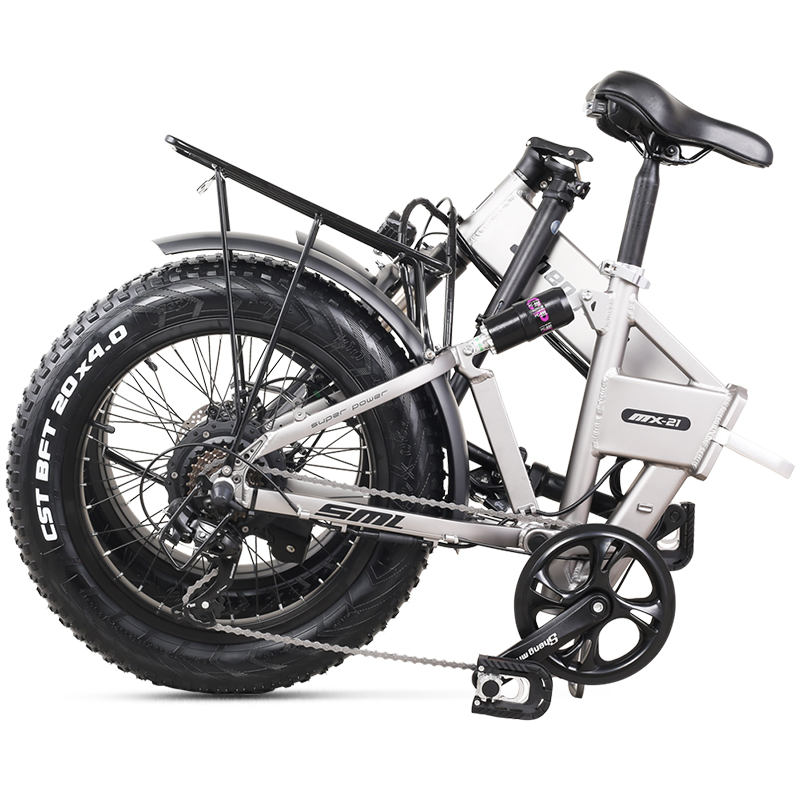 High Torque Folding Electric Fat Tire Bike 500W With 20 Inch LCD Display