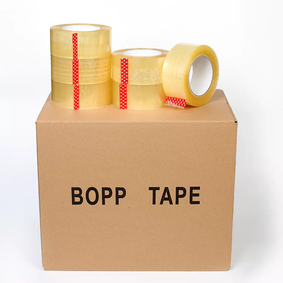 2inches X 100yards Clear And Brown Bopp Adhesive Strong Acrylic Packing Tape Roll With For Packing Shipping