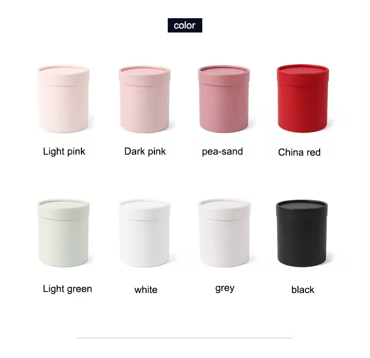 Custom Luxury Rose Flower Round Cylinder Wedding Gift Boxes for Mom Mother Valentine's Day