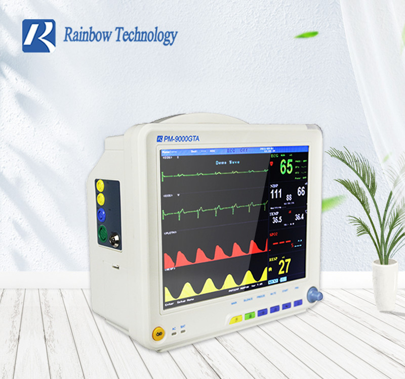220V Multi Parameter Vital Sign Monitor 3-5 Leads ICU Bedside Monitor