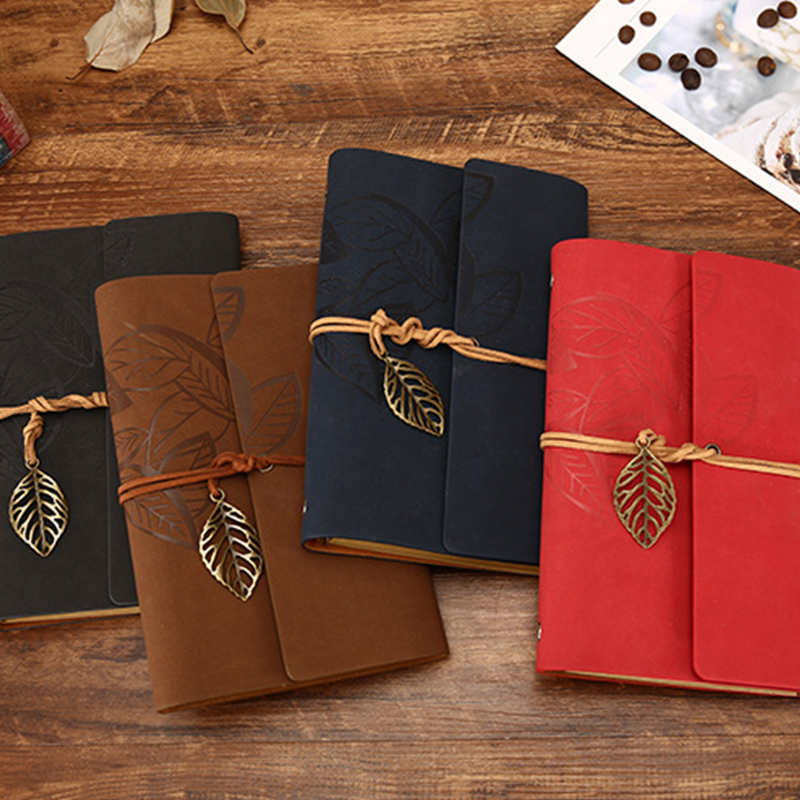 Paper Cover Custom Hardcover PU Leather Perfect Binding Jornals with 80 Inner Sheets