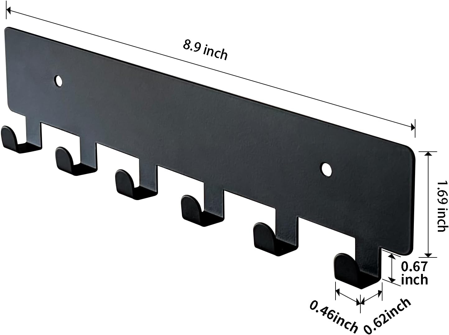 6-Hook Metal Key Holder for Wall Mounting Perfect for Organizing Keys in Hallways