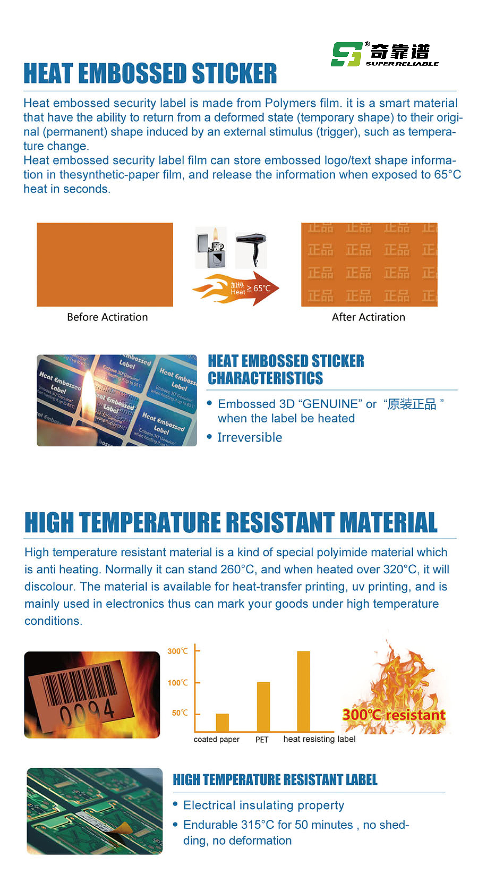 Anti High Temperature Label Material High Temperature Resistant Label Materials Polyimide PI Film