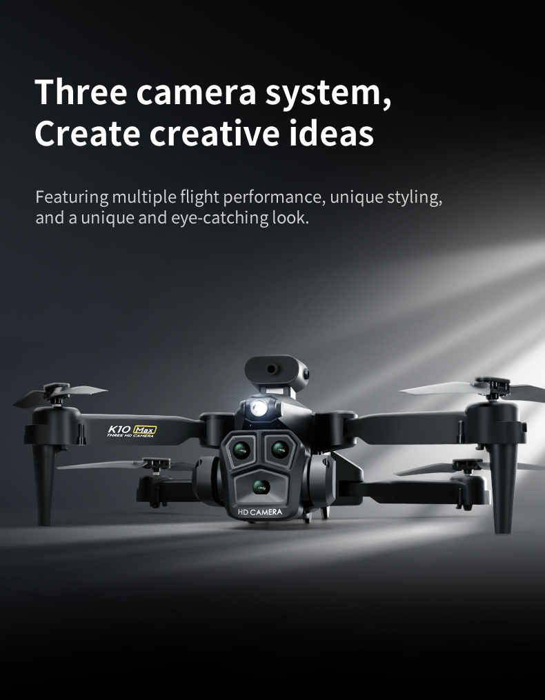 K10 Max Obstacle Avoidance Drone 4K Ultra HD Camera 2.4G RC Quadcopter Four-way Optical Flow Mini Foldable K10 Fpv Drones