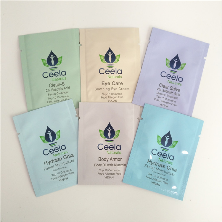 Smell Proof Cosmetic Packaging Bag Three Side Seal Seeds Pack Sachet Matte Mylar Foil