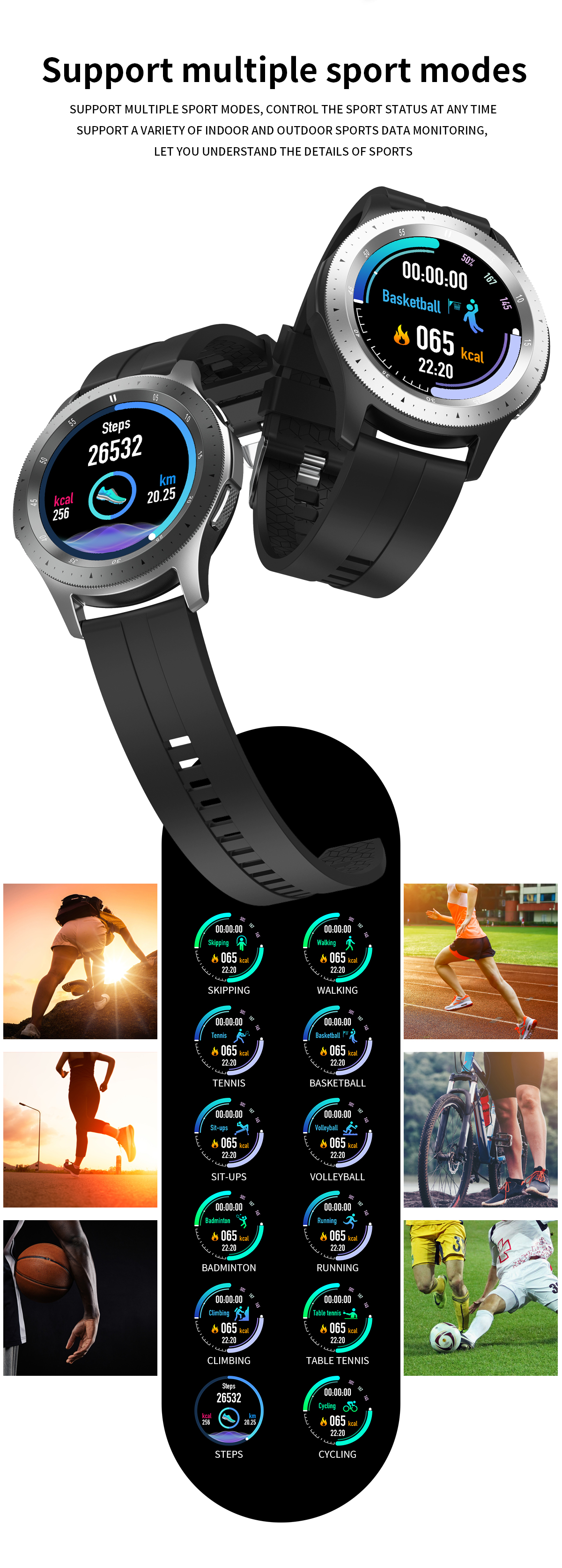 Newest Fitness Tracker Digital Sports Steel Strap Calling Music Android IOS Ip67 Watch