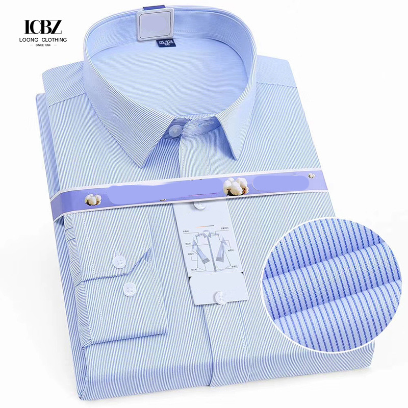 Long-sleeved Slim Business Dress Shirt Free Professional Fairly Used Glossy for Adult Men