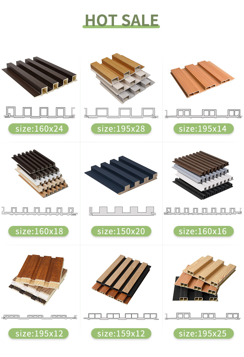 Wall Panel Hollow Interior Wood Plastic Composite Wall Cladding WPC Wall Panel