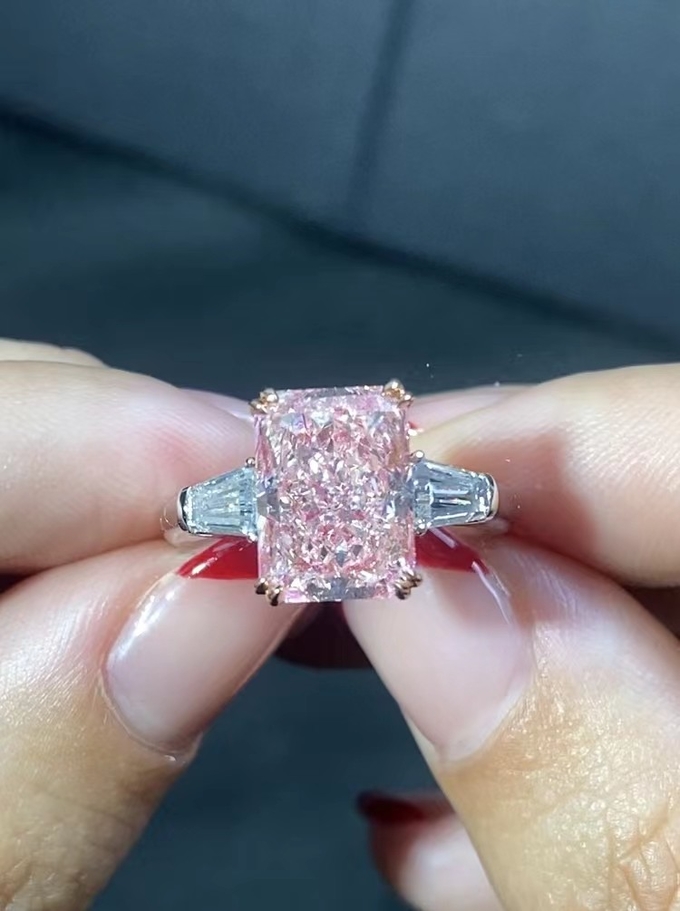 3.1ct Lab Created Diamond Ring Radiant Cut Synthetic Jewelry
