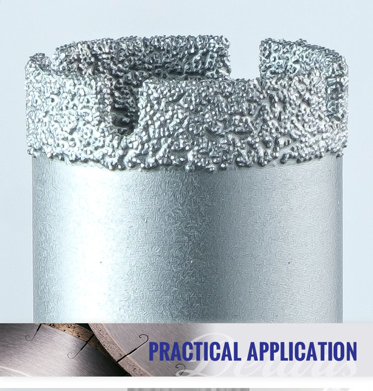 Vacuum Brazed Diamond Drill Bit Segment For Marble Diameter 19-125mm Performance
