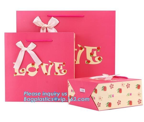 Luxury Black Rectangle Kraft Paper Pouches Gift Shopping Bags Party Carrier,factory price fashionable custom shopping ha