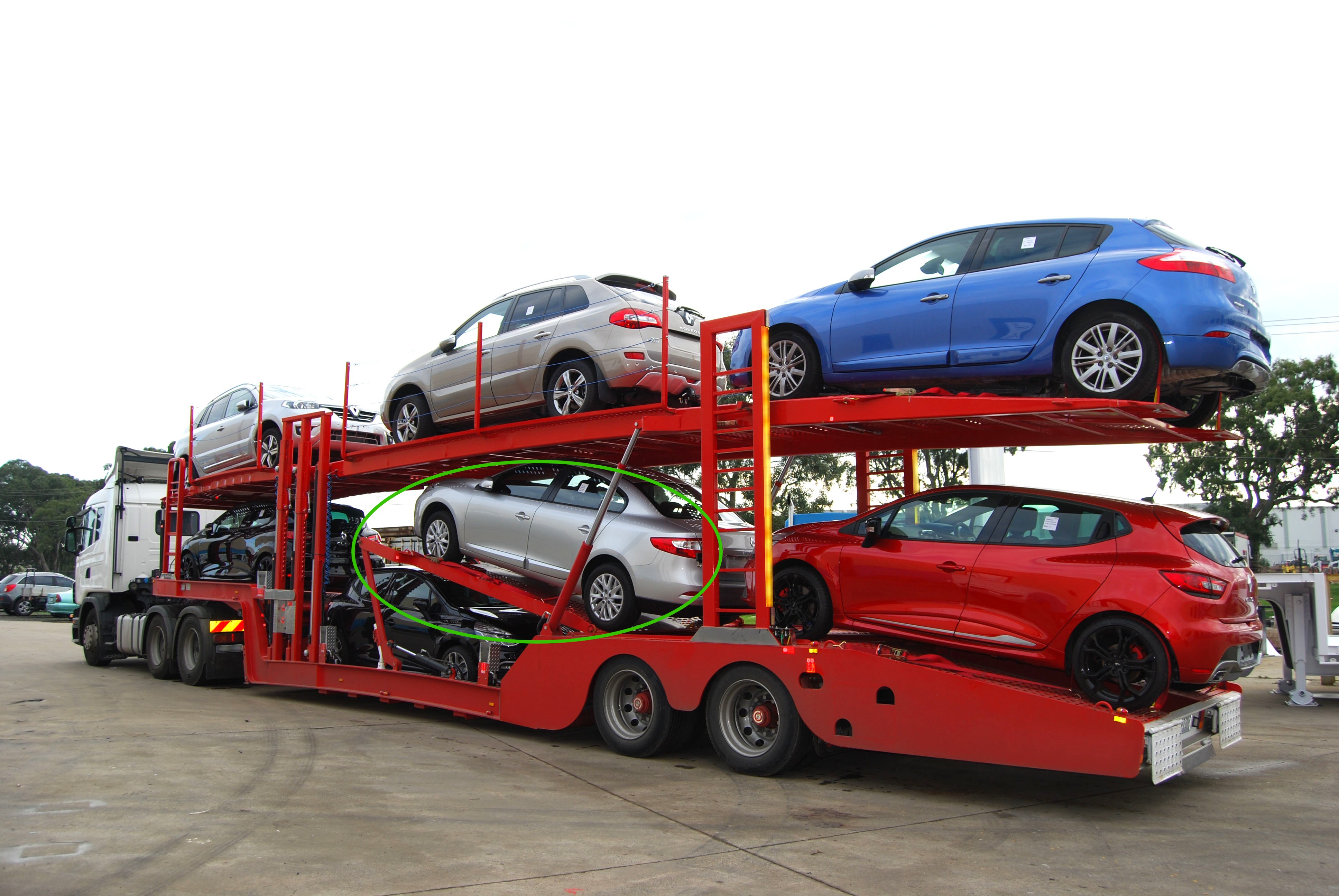 3 Axles Car Carrier Semi Trailer with Steel Material and 40000KG Payload
