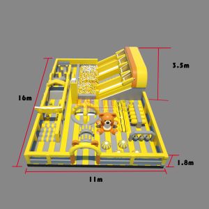 Inflatable Big Slides With Obstacle Jumping Castle (Yellow & White )